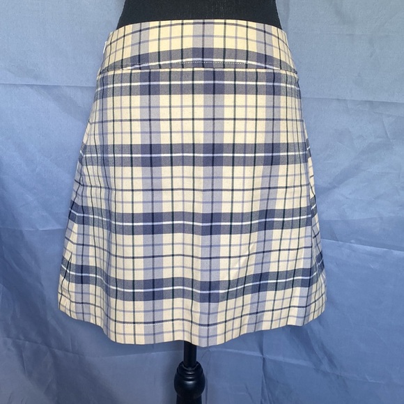 Vintage Best Look Uniforms Yellow And Blue Pleated Plaid Skirt W/ Front Pocket - Picture 3 of 6